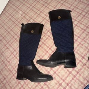 Tory Burch Navy & Black Boots